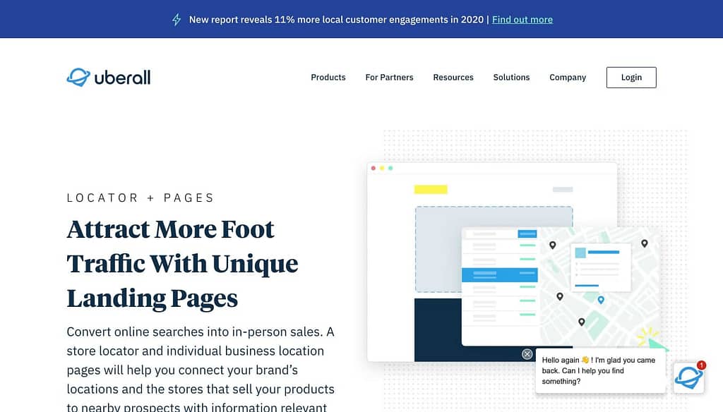 Uberall's Local Landing Pages Homepage