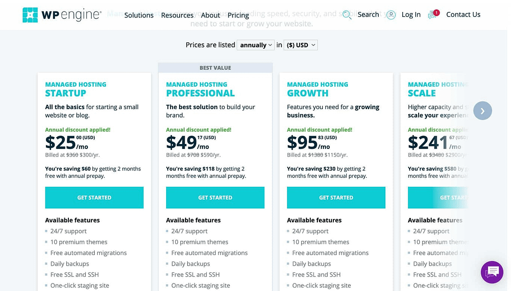 WP Engine's Pricing Plans