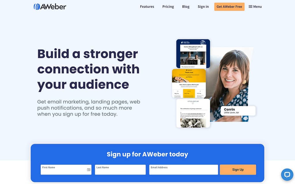 AWeber's Homepage