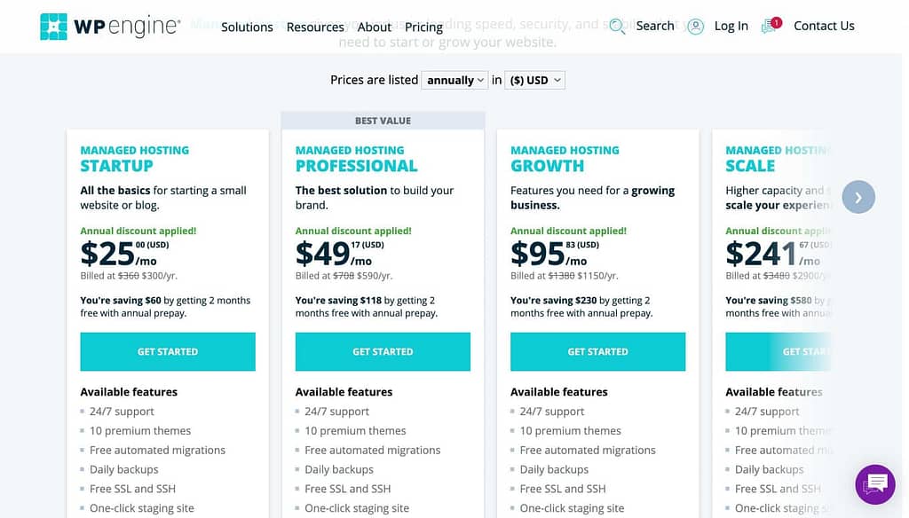 WP Engine's Pricing Plans